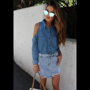 NWT! Distressed Skirt